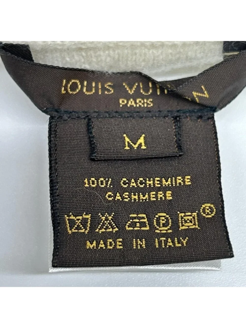 Louis Vuitton White Cashmere Turtleneck Knit Sweater